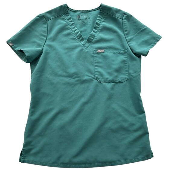 FIGS Catarina Scrub Top One Pocket Green Size XS Technical Collection - Picture 1 of 8